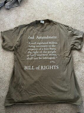 Men's Gildan Ultra Cotton Bill of Rights Tan Shirt